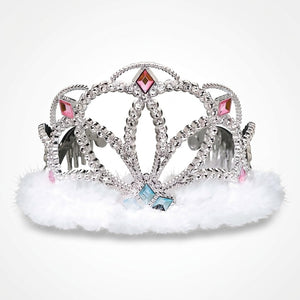 Sparkling Diamond Electronic Tiara with Marabou