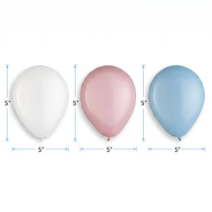 Gender Reveal 5-Inch Latex Balloons - 25 Pack