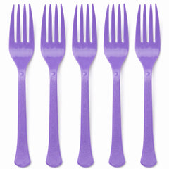 Vibrant Purple Plastic Forks - 50 Count