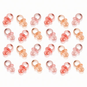 Mini Pacifier Baby Shower Favor Charms, Pink, 24-Pack