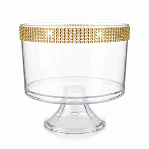 Gold Gem Trimmed Plastic Trifle Bowl