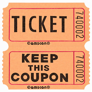 Orange Double Roll Raffle Tickets, 2000 Count