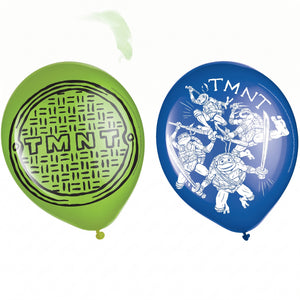 Teenage Mutant Ninja Turtles (TMNT) Latex Balloons - 12" Blue & Green, 6-Pack