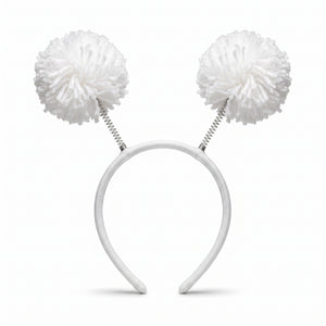 White Pom-Pom Head Bopper Headband