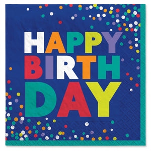 Bold Happy Birthday Beverage Napkins - 5 In. X 5 In.