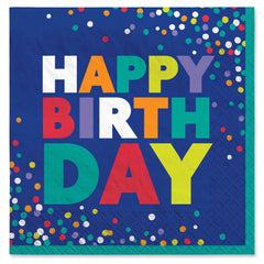 Bold Happy Birthday Beverage Napkins - 5 In. X 5 In.