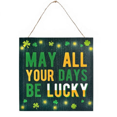 Lucky Light-Up St. Patrick's Day Hanging Sign