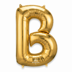 Gold Letter B Foil Balloon - Metallic Super Shape