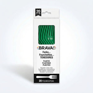 Green Plastic Forks - 7.5 In. | 20 Count