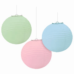 Pastel Round Paper Lanterns - Set of 3