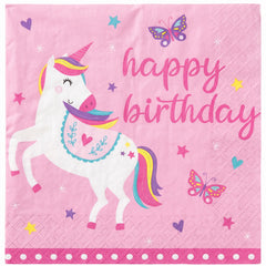 Enchanted Unicorn Birthday Lunch Napkins - 6.5 In. X 6.5 In.