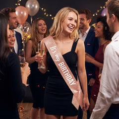 Blush Pink "It's My Birthday" Glitter Sash