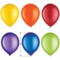 Assorted Pearl Latex Balloons - 72 Pack (12")