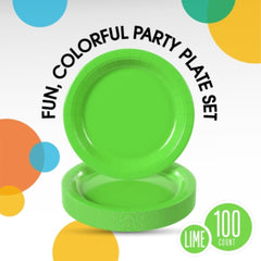 Little Gym - 9 In. Lime Green Plastic Plates | 100 Count