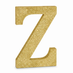 Glitter Gold Standing Letter "Z" Decoration - 4-Inch MDF Block