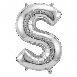 Silver Foil Letter "S" Balloon - Air Filled