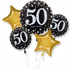 Sparkling 50th Birthday Foil Balloon Bouquet