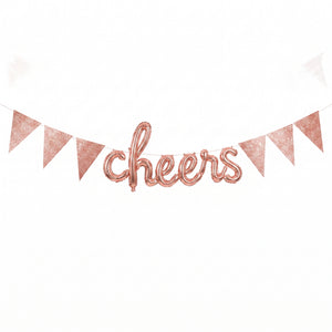 Rose Gold Sparkle Pennant Banner - 20 ft DIY Garland