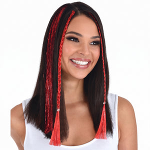 Sparkling Red Tinsel Hair Extensions