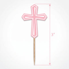 Pink First Communion Party Picks - 36 Pack