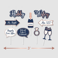 Navy Love Wedding Photo Booth Kit with Props