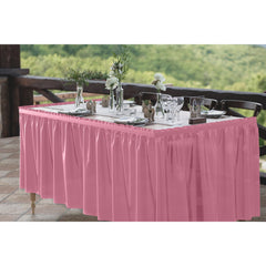 Pink Plastic Table Skirt - 168 in. x 29 in. | Case of 48