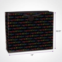 Rainbow Matte Happy Birthday Gift Bag - Large