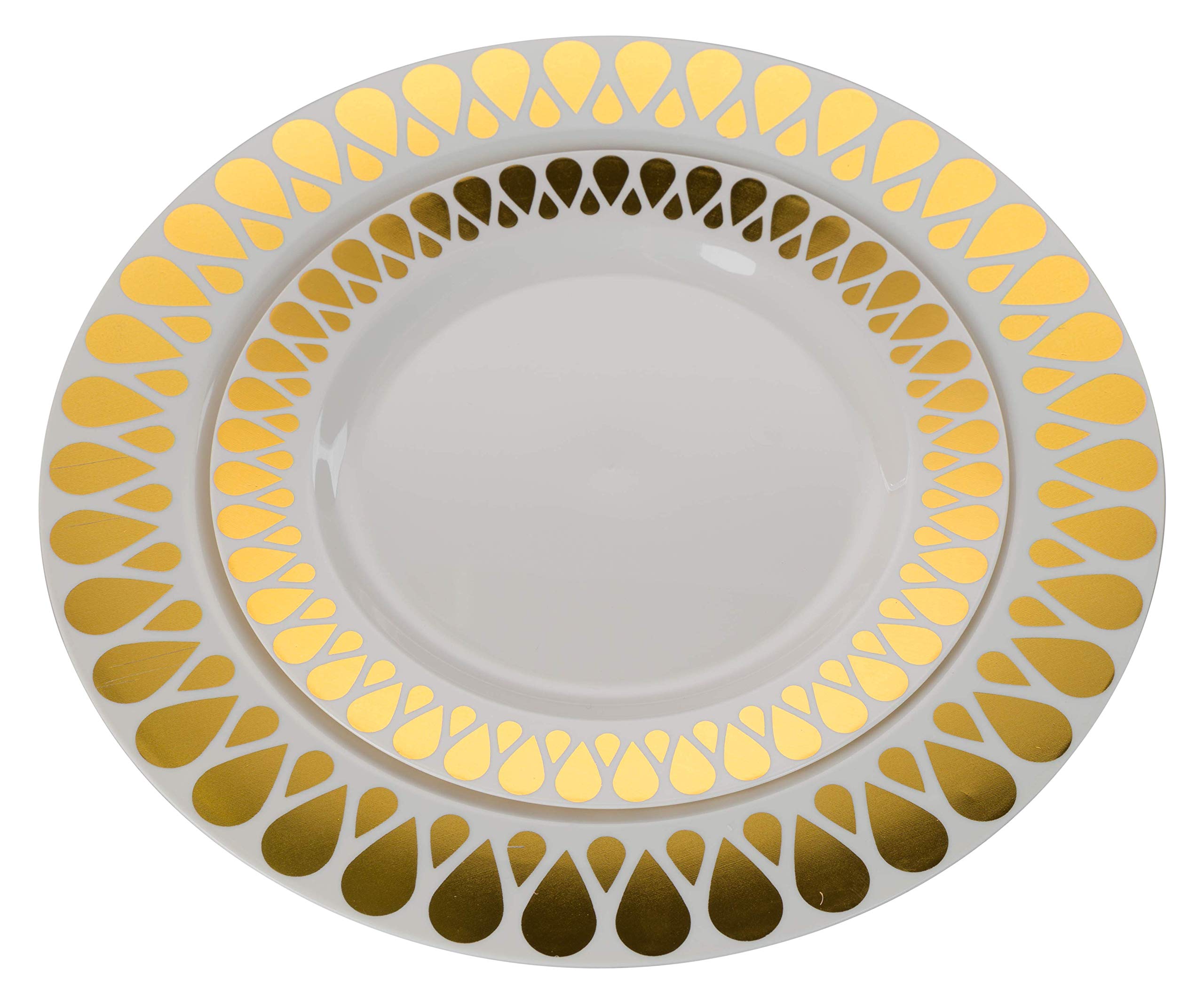 10.25 In. Gold Droplet Design Plates | 10 Count