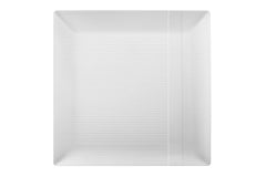 10.25 In. Zen Ridged White Square Plastic Plates | 120 Count