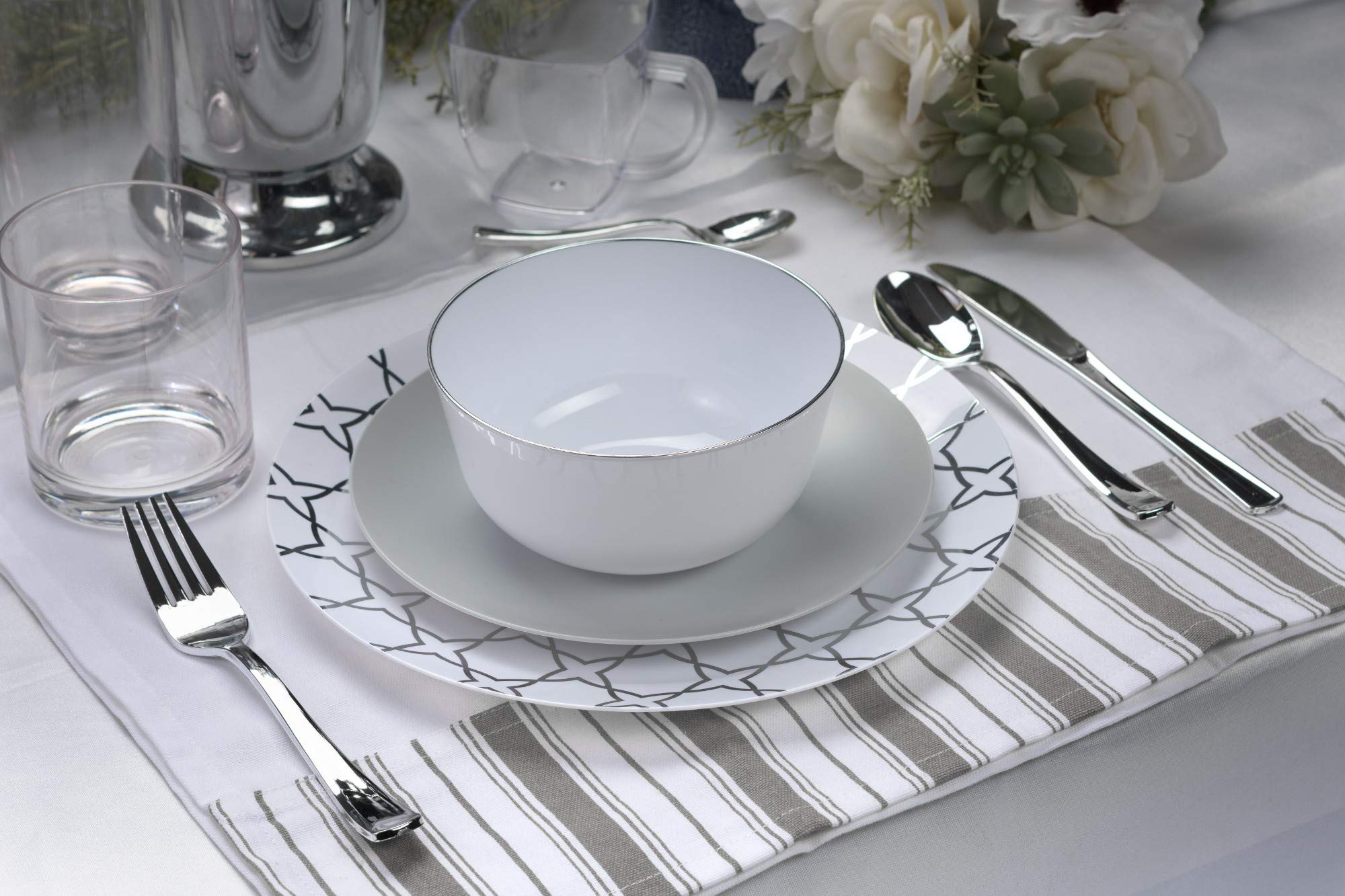 10 In. Geo Design Plastic Plates | 10 Count