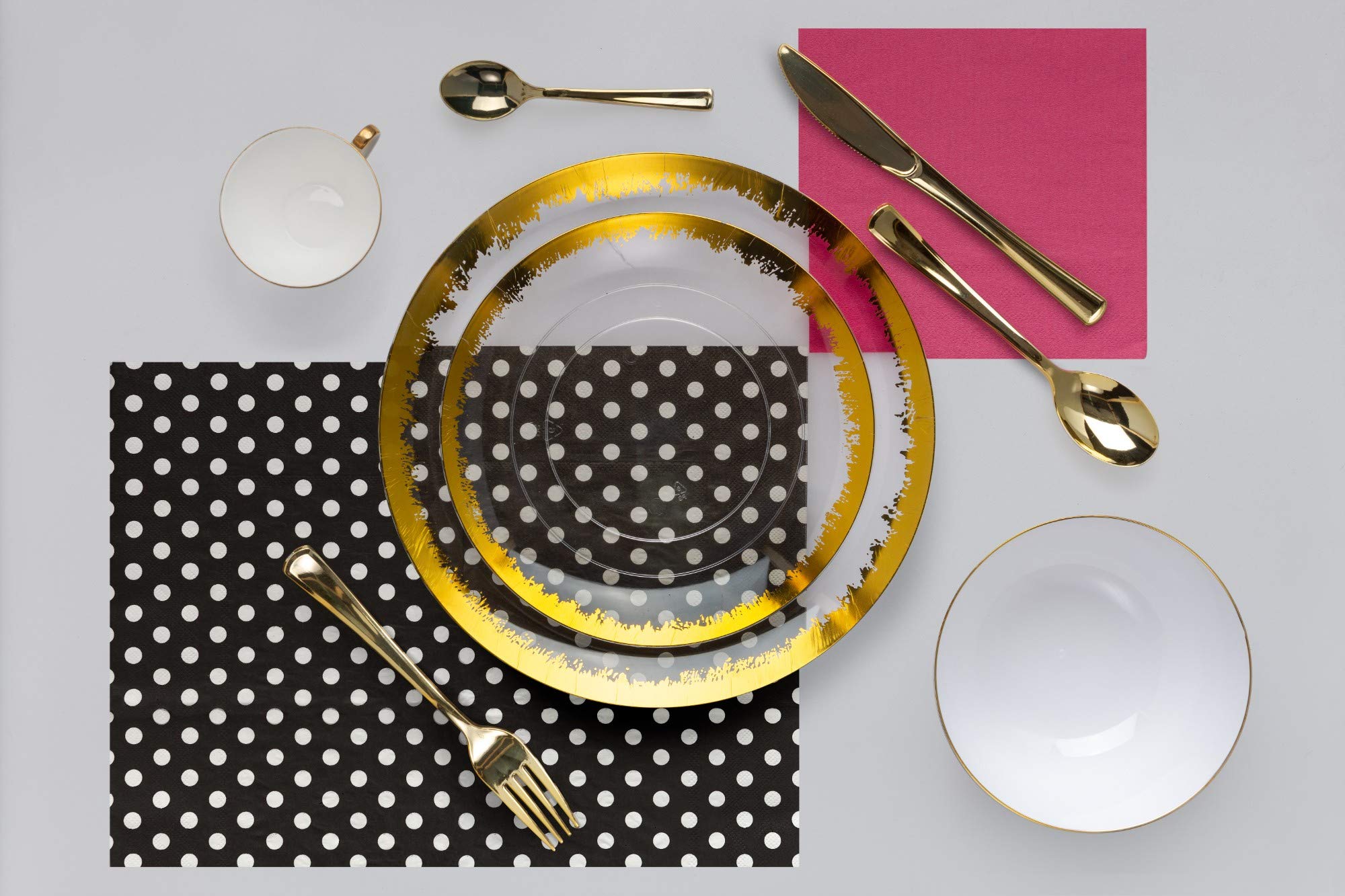 10 In. Gold Scratched Design Plastic Plates | 10 Count