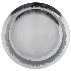 8 In. Silver Scratched Design Plastic Plates | 10 Count