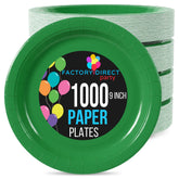 9 In. Emerald Green Paper Plates | Case of 1000