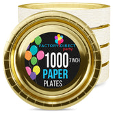 7 In. Reflective Gold Paper Plates | Case of 1000