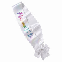 "Mommy To Be" Scalloped Baby Shower Sash with Bow