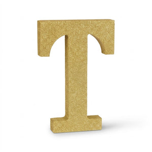 Glitter Gold Letter "T" Standing or Hanging Sign
