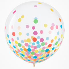 Confetti Multicolored Latex Balloons, 24-Inch, 2-Pack