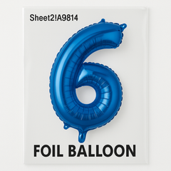 Royal Blue Number 6 Foil Balloon