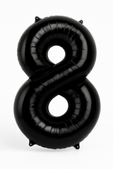 Giant Jet Black Number 8 Foil Balloon