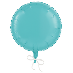 Caribbean Blue Metallic Foil Balloon - 18 Inch Round