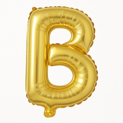 Gold Foil Letter B Balloon - Metallic, Air-Filled