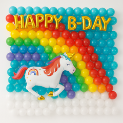 Unicorn Rainbow Balloon Backdrop Kit for Magical Birthday Celebrations