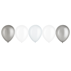 Platinum Mix Latex Balloons, 11-Inch, 15-Pack