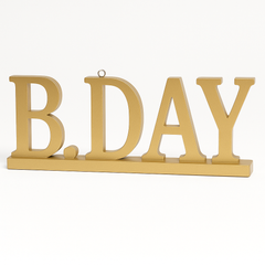 Metallic Gold "B.Day" Balloon Weight Decoration