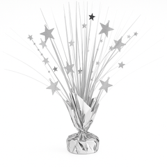 Silver Star Foil Spray Centerpiece, 12-Inch