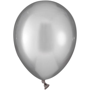 Luxaire Premium Satin Silver Latex Balloons - 5" | 50 Count