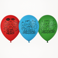 PJ Masks "It’s Time to be a Hero" Latex Balloons - 12", 6 Pack