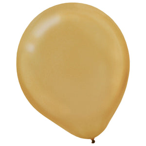 Pearl Gold Latex Balloons - 12 In. | 15 Count