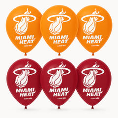 Miami Heat 12-Inch Latex Balloons - 6 Pack