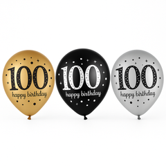 Sparkling Celebration 100th Birthday Latex Balloons